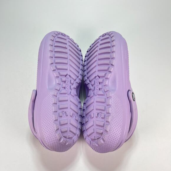 Crocs Classic Lined Clog Purple Slip On Faux Fur Shoes 203591 Women's Size 8 - Picture 8 of 11